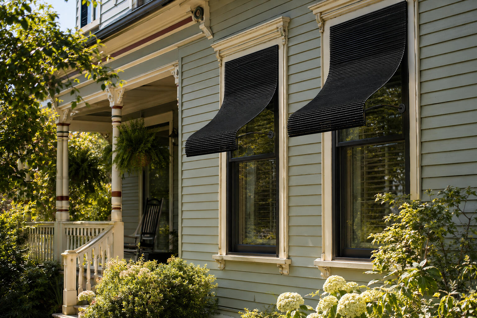 Concept rendering of UnBeam awnings shading windows on a historical preservation building. Concept rendering of UnBeam awnings shading windows on a historical preservation building.